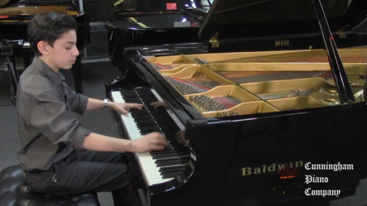 Young Beethoven playing piano