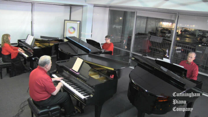 The Two By Fours Piano Quartet on The Cunningham Piano Show - Cunningham Piano