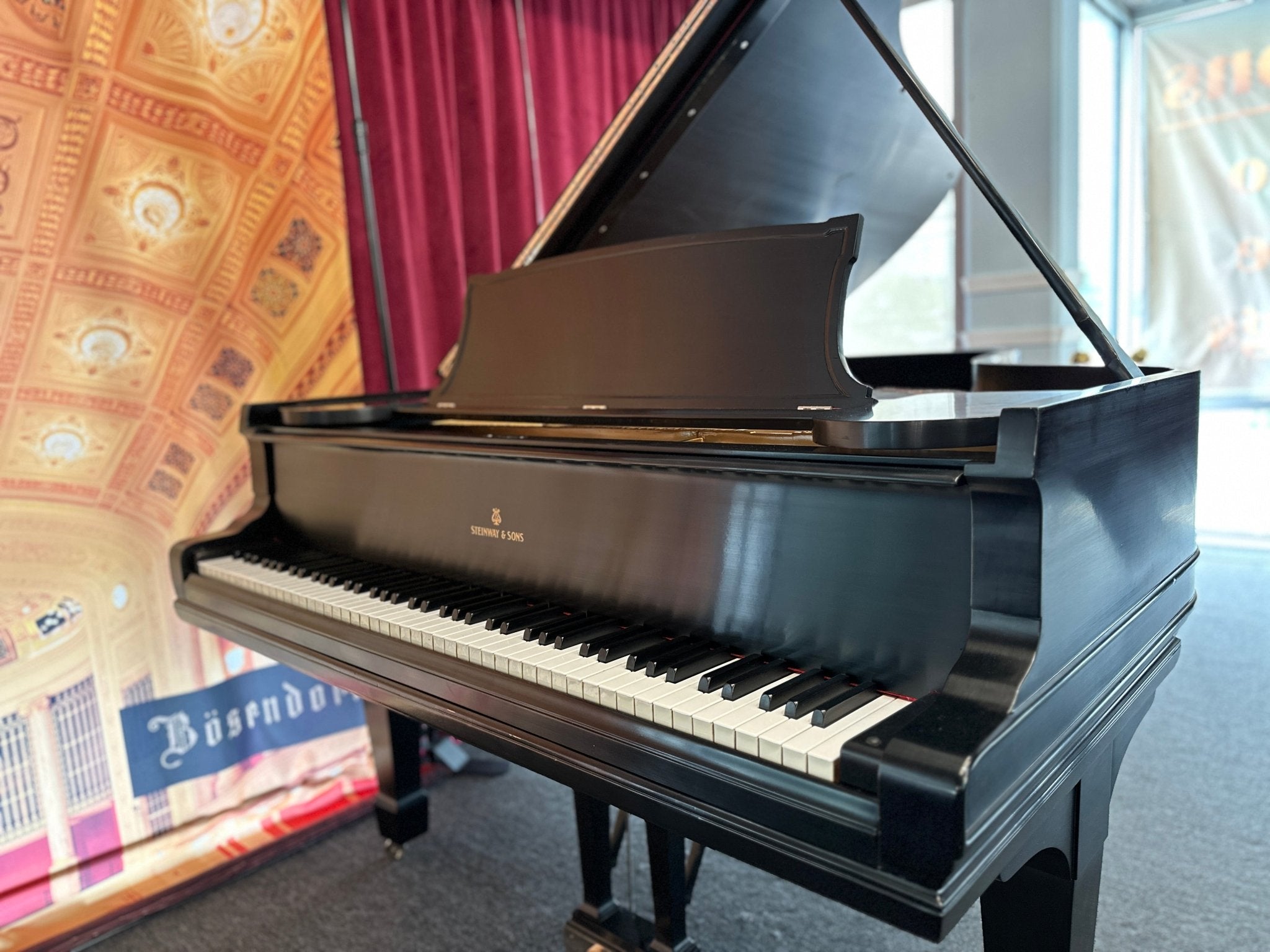 1901 Steinway Model B Grand Piano – Satin Ebony | 5 - Year Warranty - Cunningham Piano