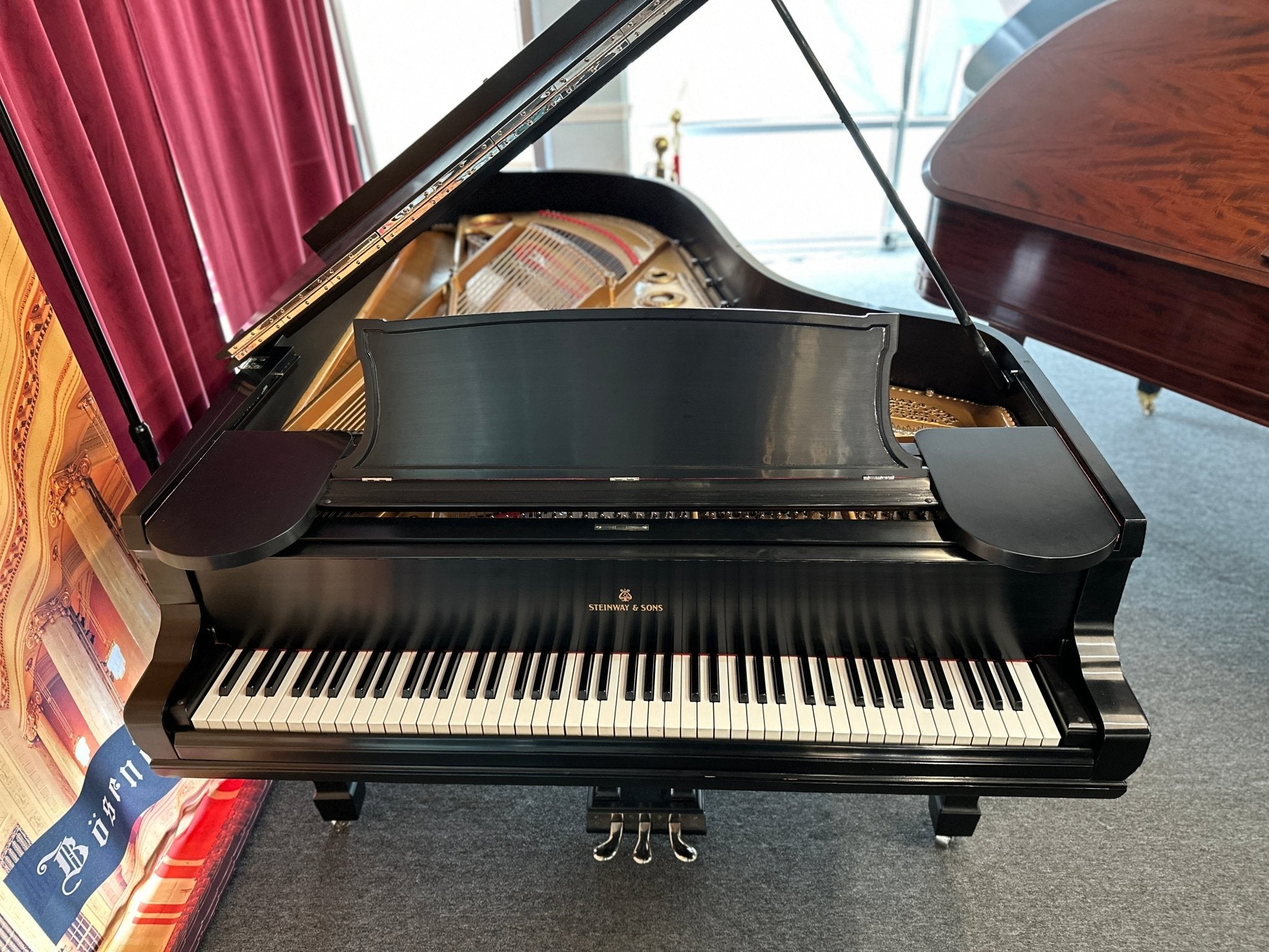 1901 Steinway Model B Grand Piano – Satin Ebony | 5 - Year Warranty - Cunningham Piano