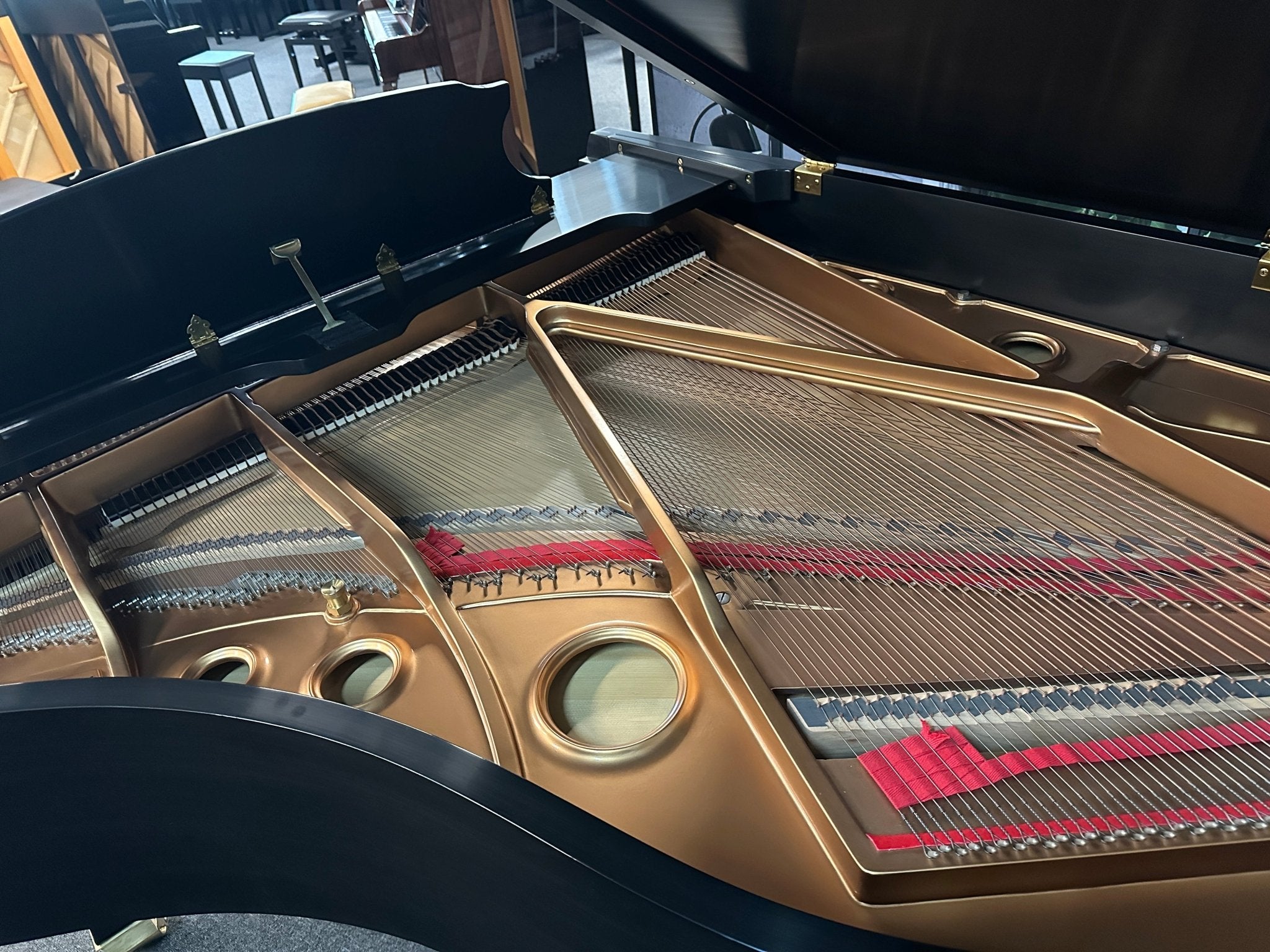 2001 Mason & Hamlin Model A Grand Piano – Satin Ebony Finish | Dual - Tone Exotic Keys | Full Renner Action - Cunningham Piano