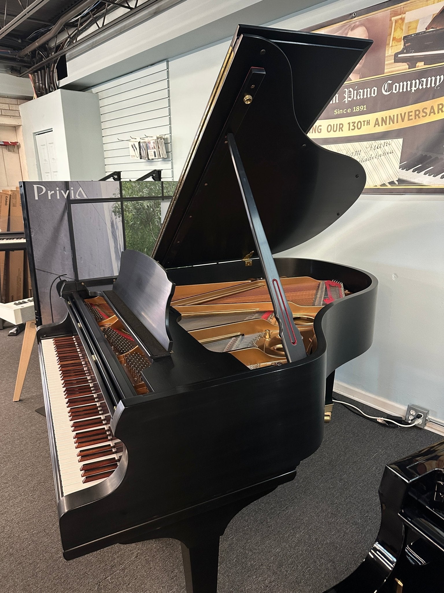 2001 Mason & Hamlin Model A Grand Piano – Satin Ebony Finish | Dual - Tone Exotic Keys | Full Renner Action - Cunningham Piano