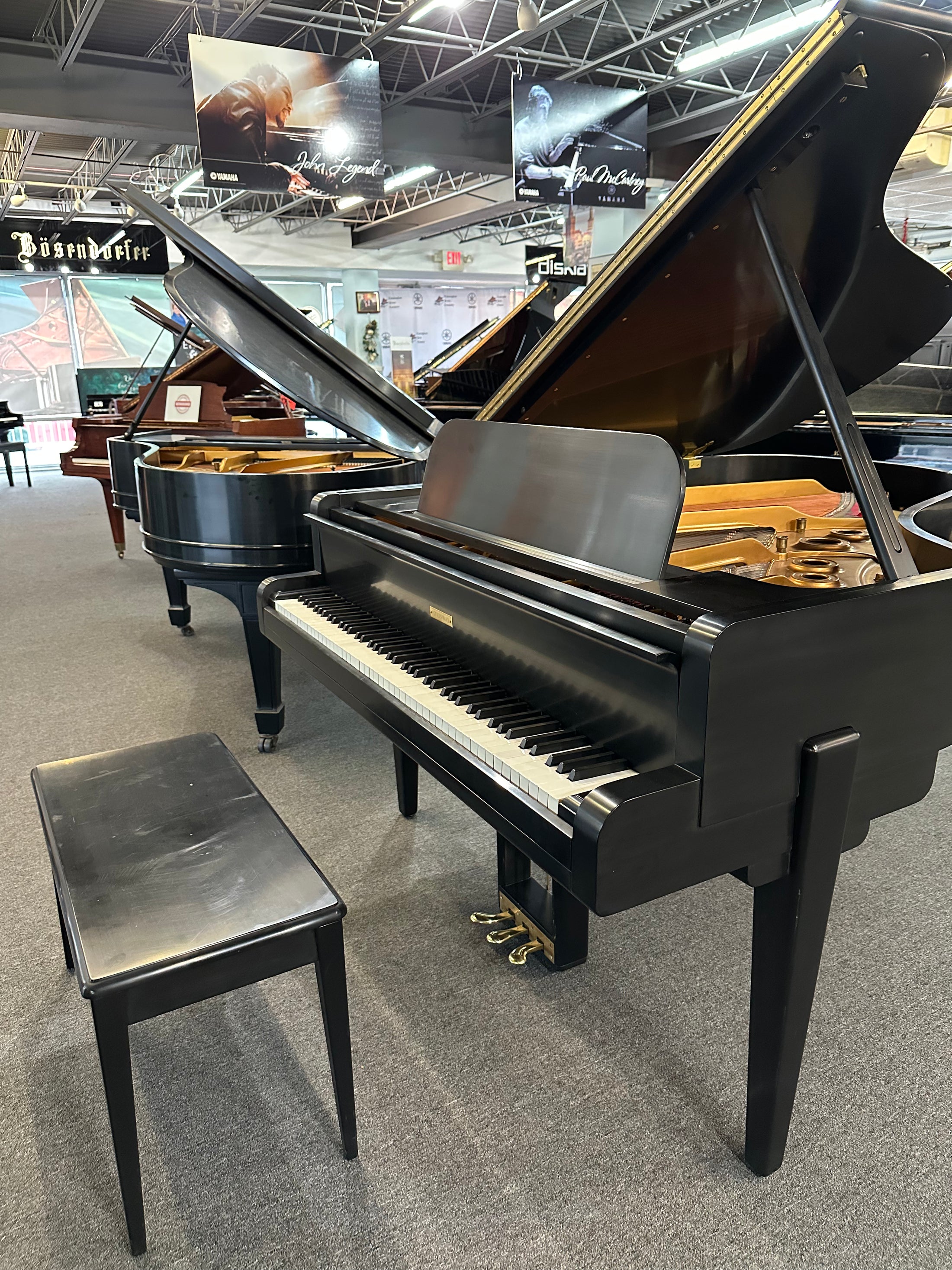 1942 Steinway Model L 5′10″ Grand Piano – Restored | Art Deco Case | Satin Ebony
