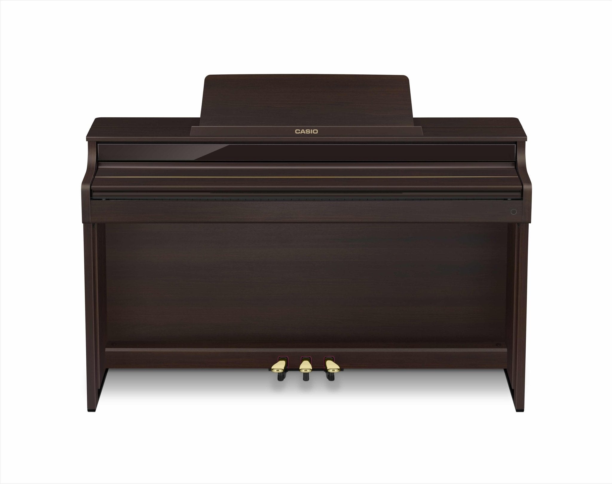 Casio AP - 550 Celviano Digital Upright Piano – Brown Finish | Grand Piano Sound & Hybrid Keys - Cunningham Piano