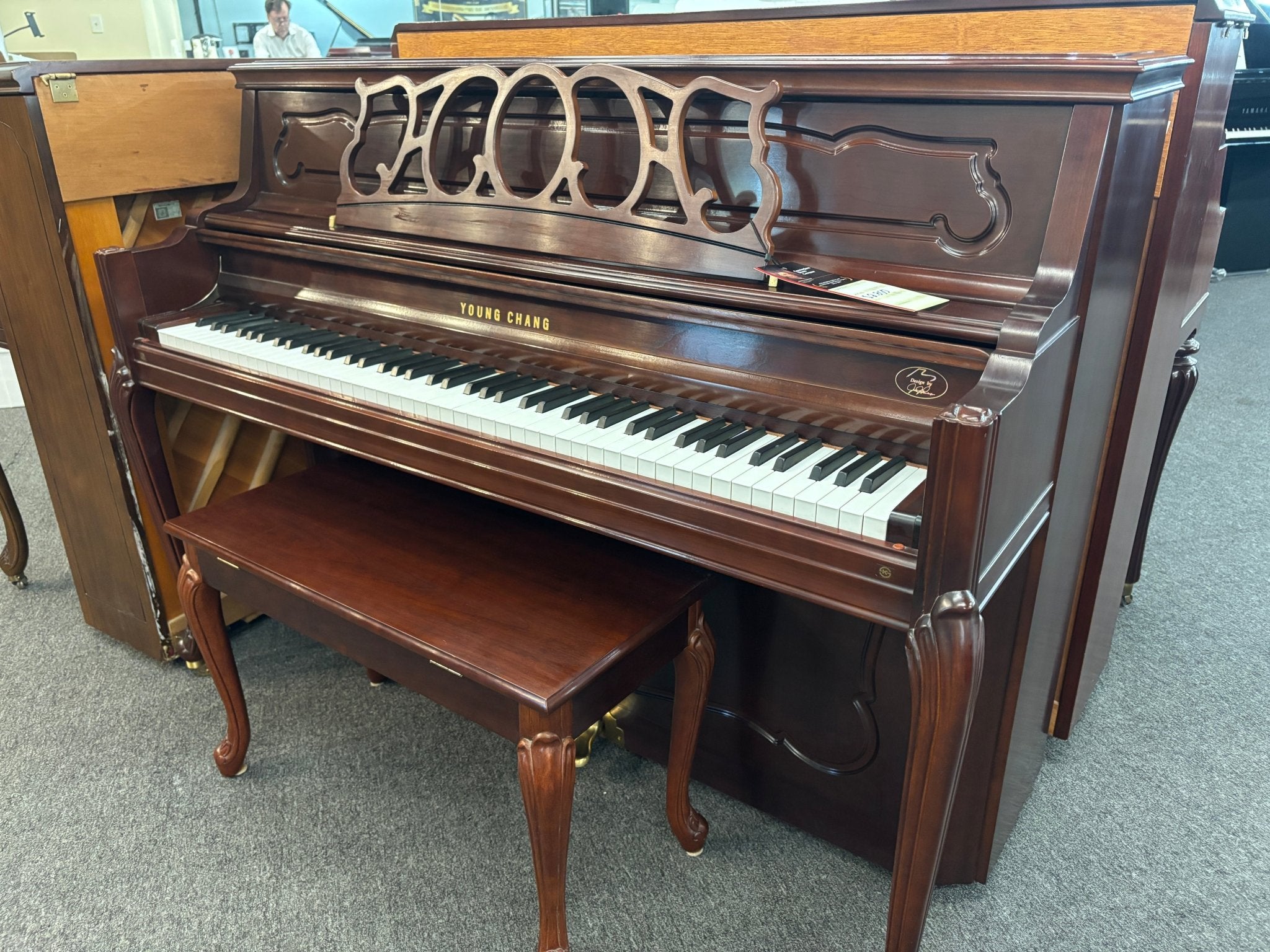 Young Chang Pramberger Series PF110 French Provincial Console Piano - Cunningham Piano