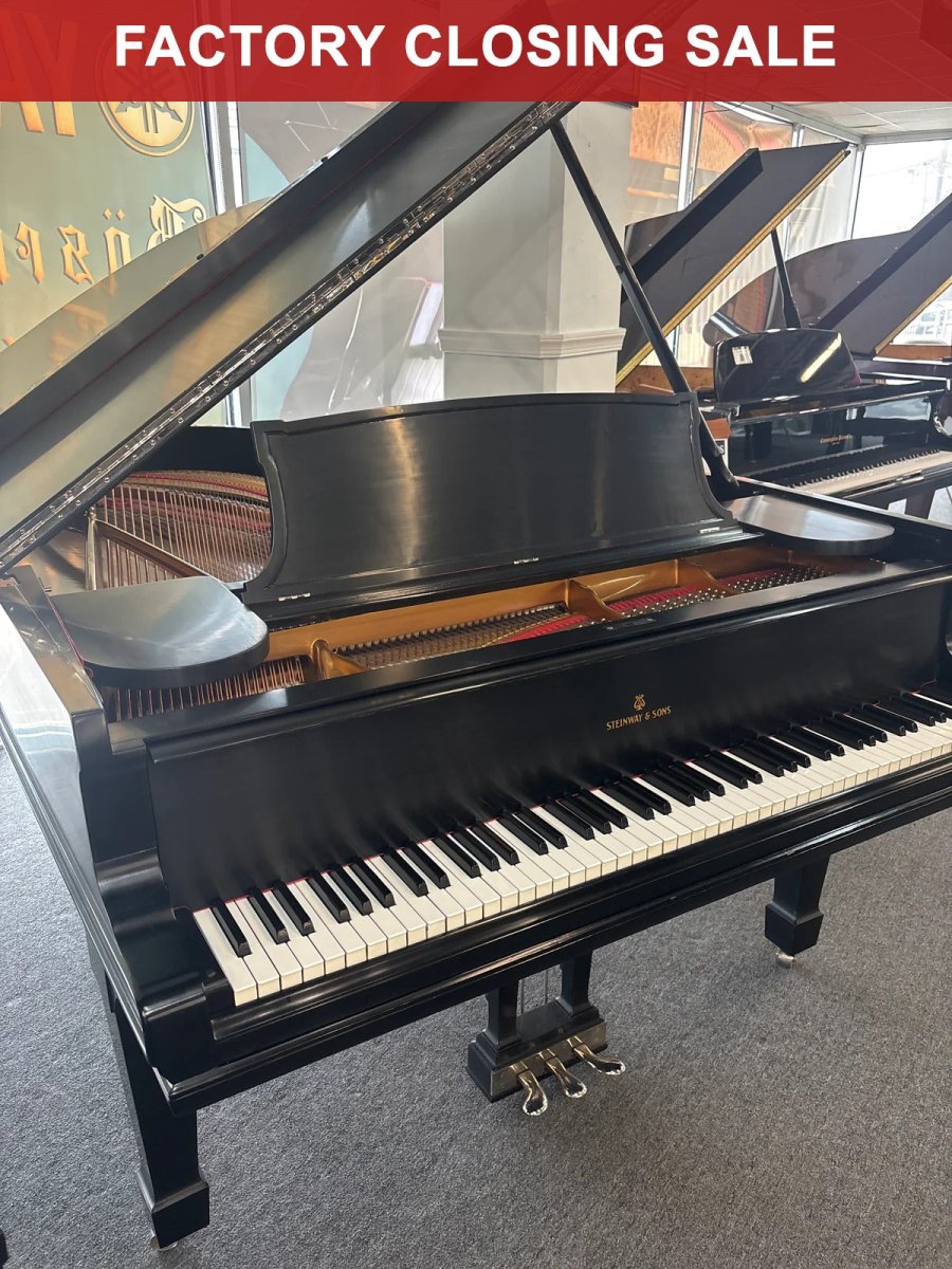 1901 Steinway Model B Grand Piano – Satin Ebony | 5 - Year Warranty - Cunningham Piano