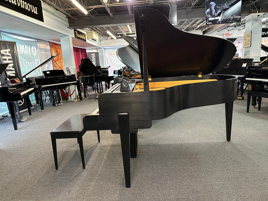 Steinway Model L 5'10" Grand Piano in Satin Ebony Art Deco Case