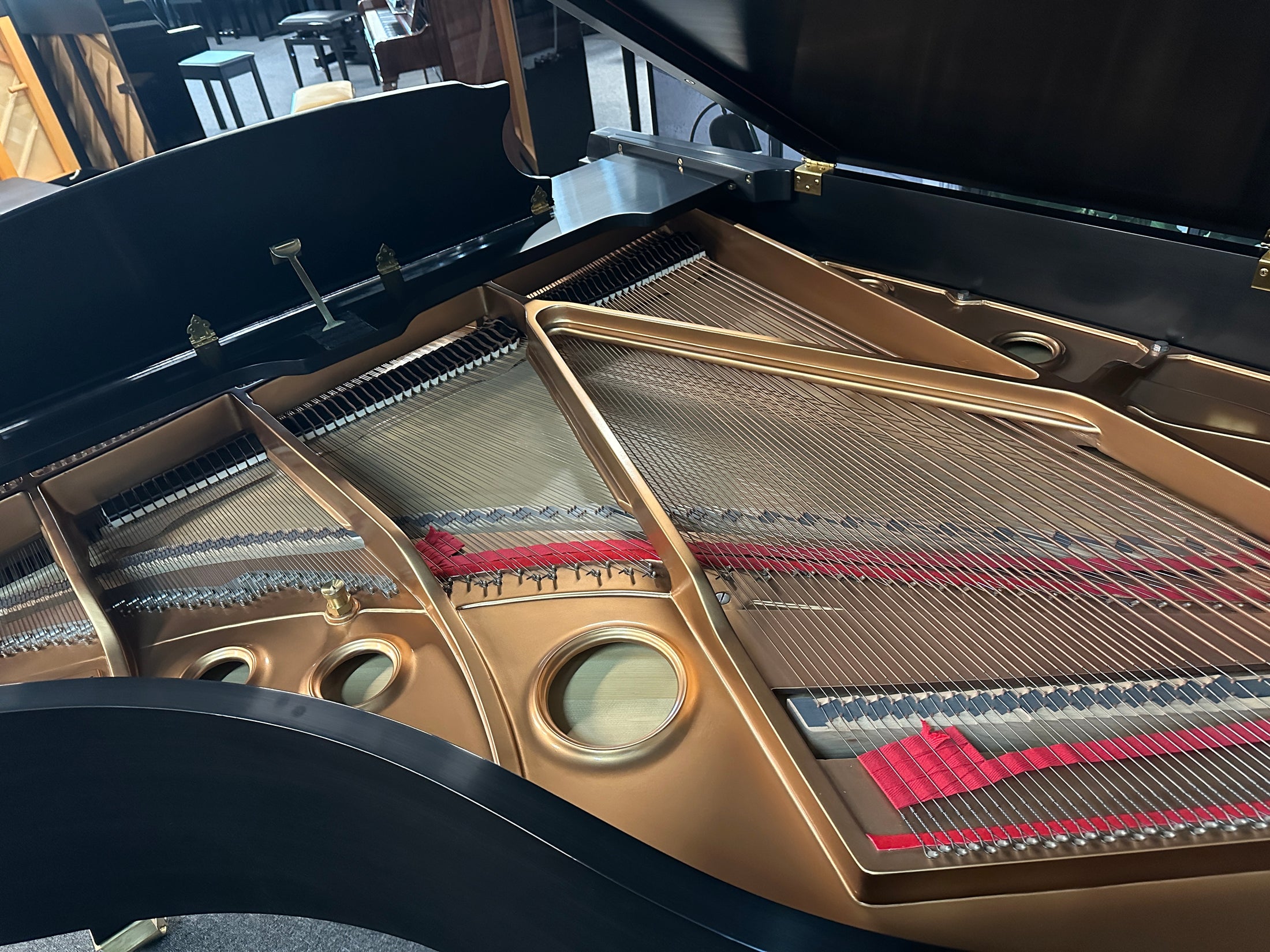 2001 Mason & Hamlin Model A Grand Piano – Satin Ebony Finish | Dual-Tone Exotic Keys | Full Renner Action