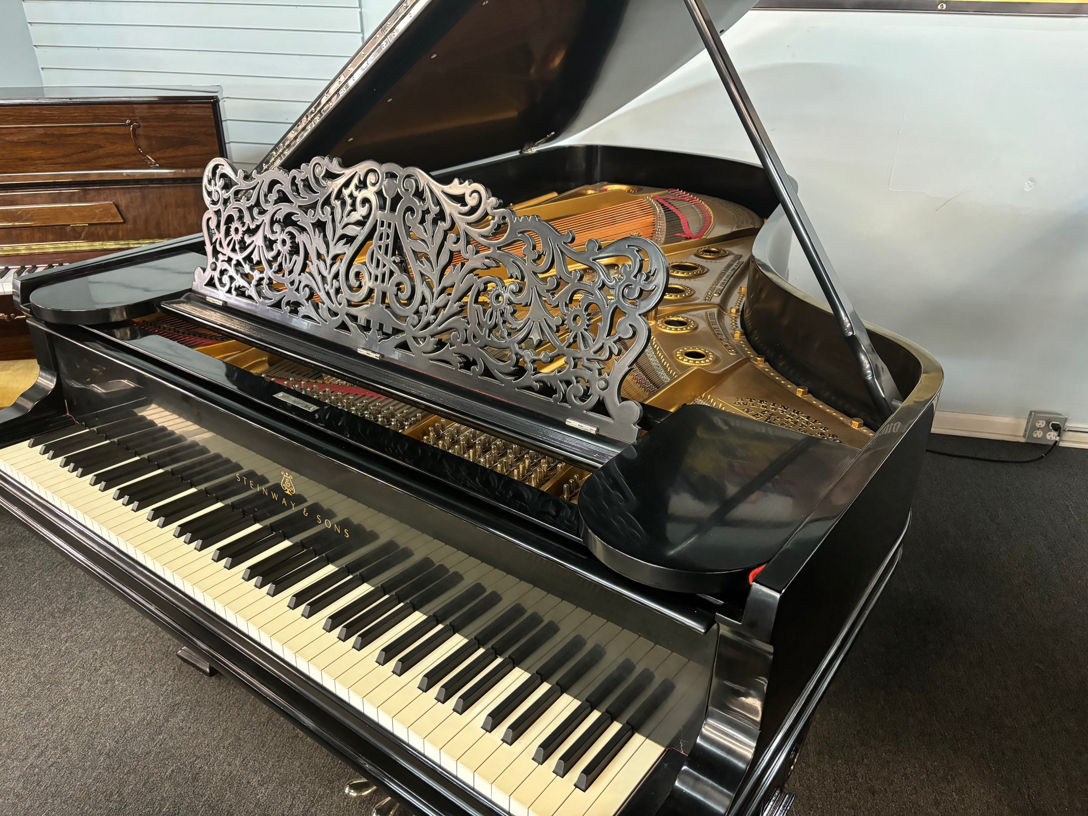 Steinway 7 Model B Grand Piano Art Case Ebony Satin