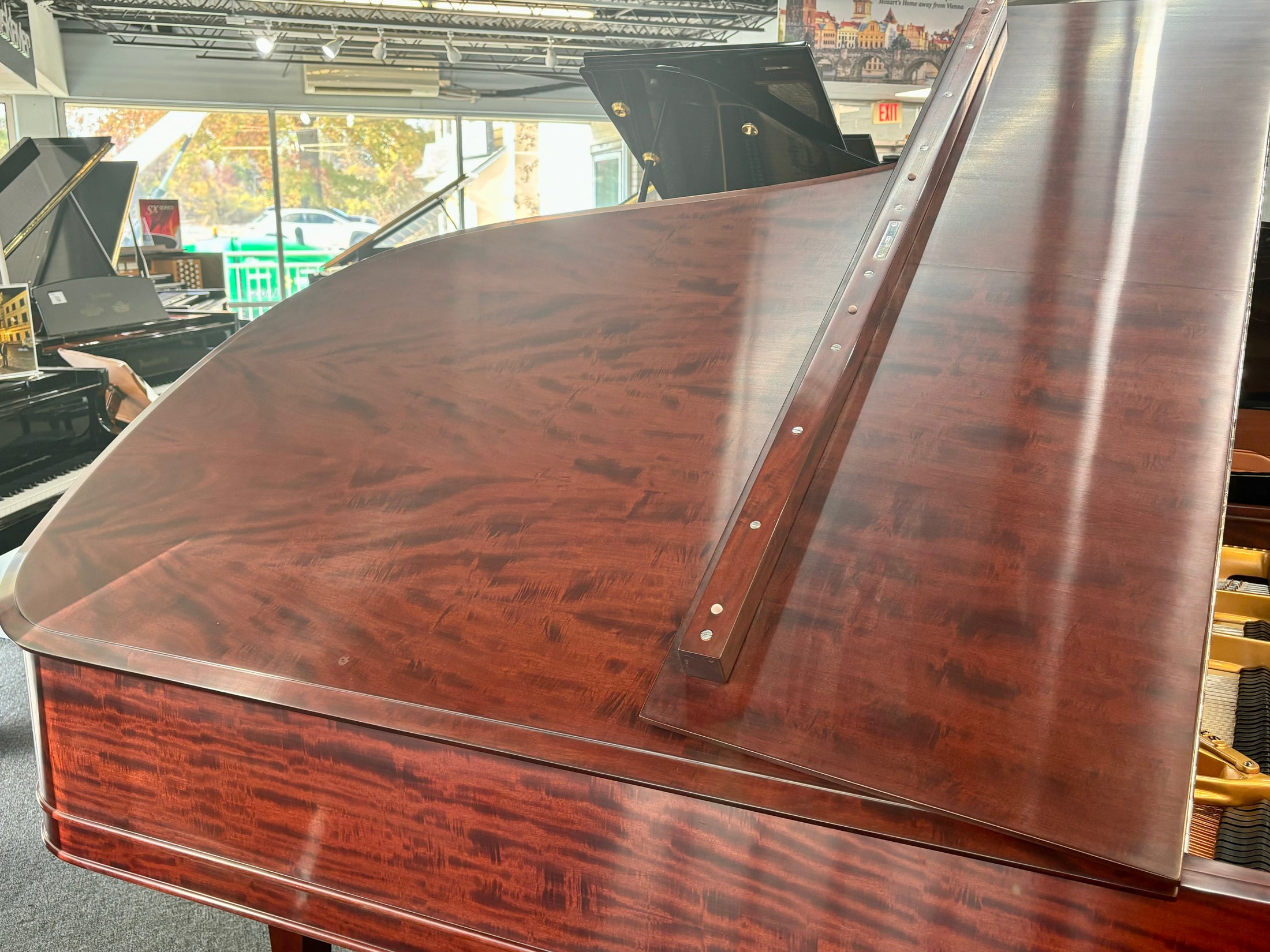 Steinway Model B Grand Piano in Fiddleback Mahogany Satin Finish #84359