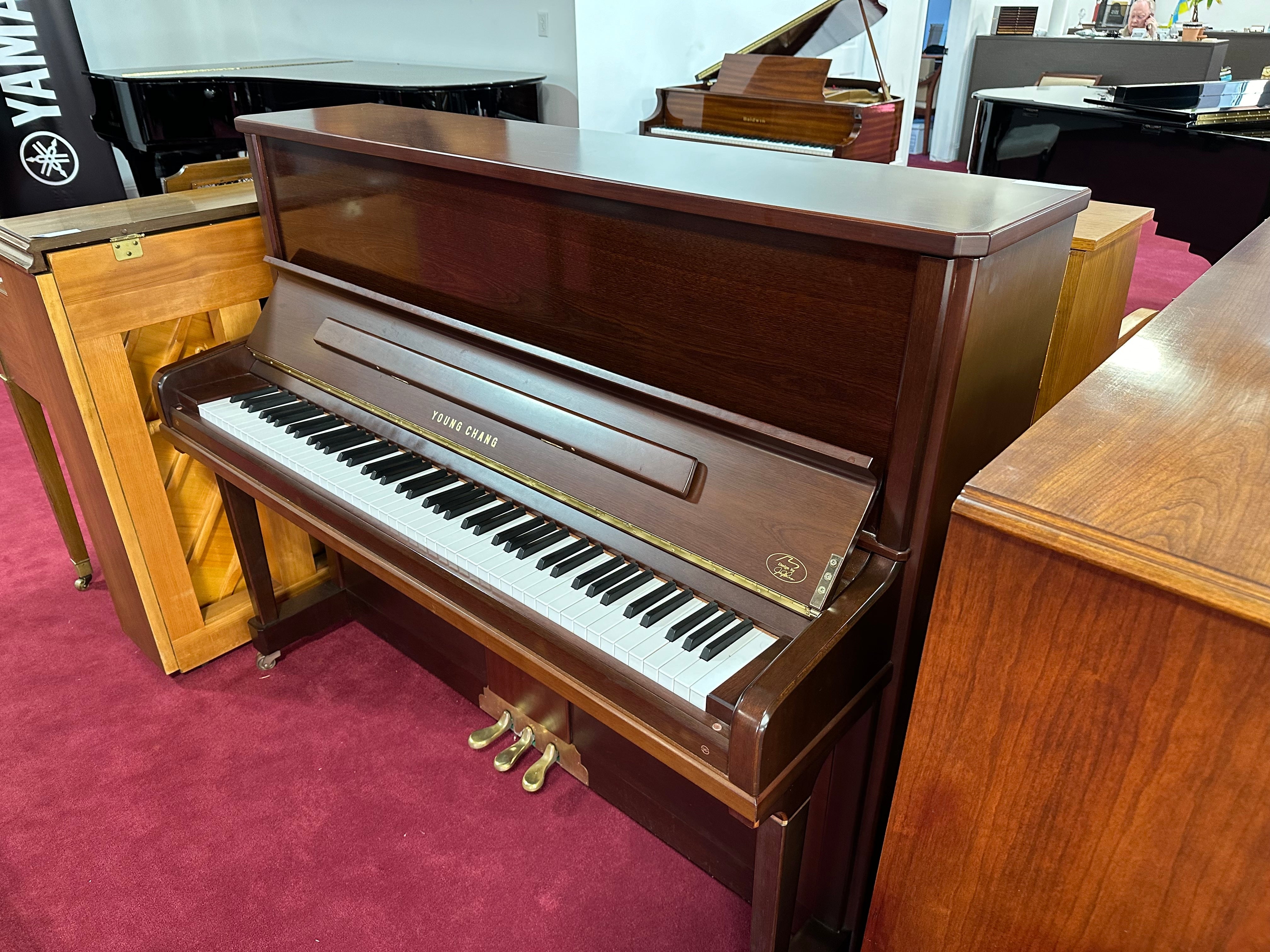 Young Chang Prambeger PE 121 48" Upright Piano in Satin Mahogany Finish