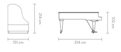 Bösendorfer 214VC (7') Grand Piano in Ebony Polish – Cunningham Piano