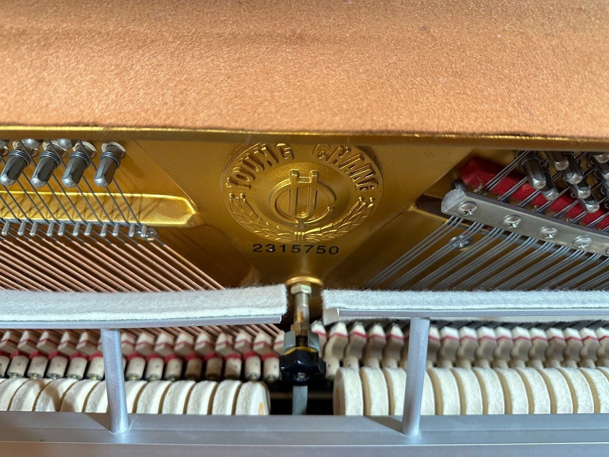 Young Chang 45" Queen Anne Console Piano in Cherry Finish - Cunningham Piano