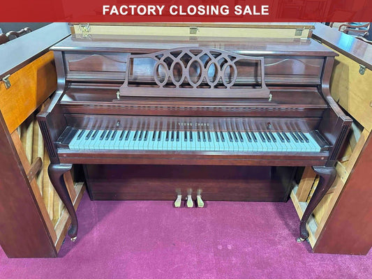 Young Chang 45" Queen Anne Console Piano in Cherry Finish - Cunningham Piano