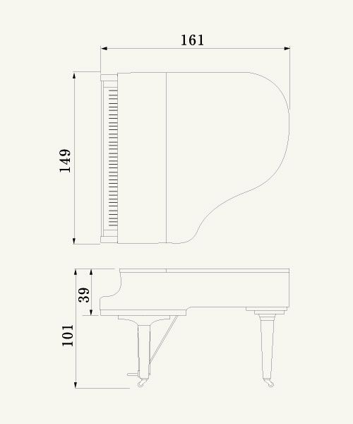 Yamaha GC1 5'3" Grand Piano In Ebony Polish Finish